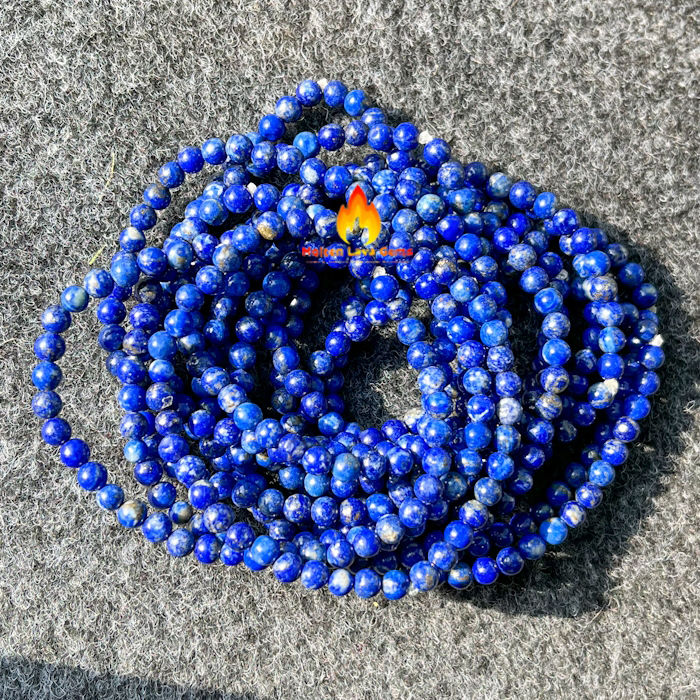 Lapis Lazuli 4 MM  Bead Stretchy Bracelet