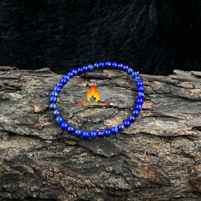 Lapis Lazuli 4 MM  Bead Stretchy Bracelet