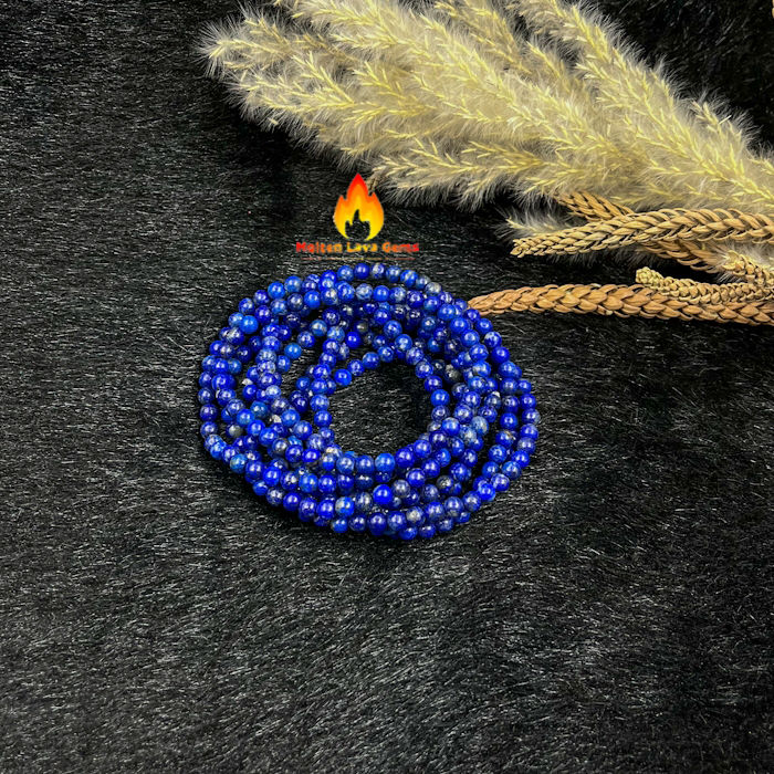 Lapis Lazuli 4 MM  Bead Stretchy Bracelet