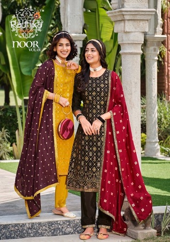 Dola Silk Handwork Punjabi  Kurti with Pant