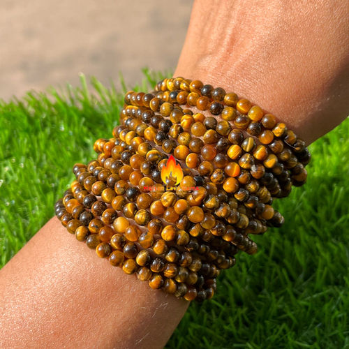 Tiger Eye 4 MM  Bead Stretchy Bracelet