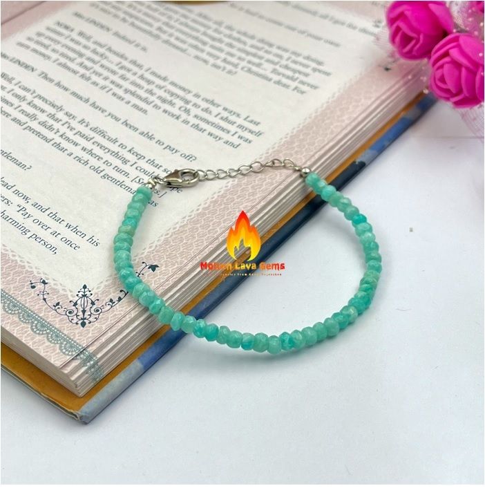 Amazonite 925 Sterling Silver Bead Bracelet