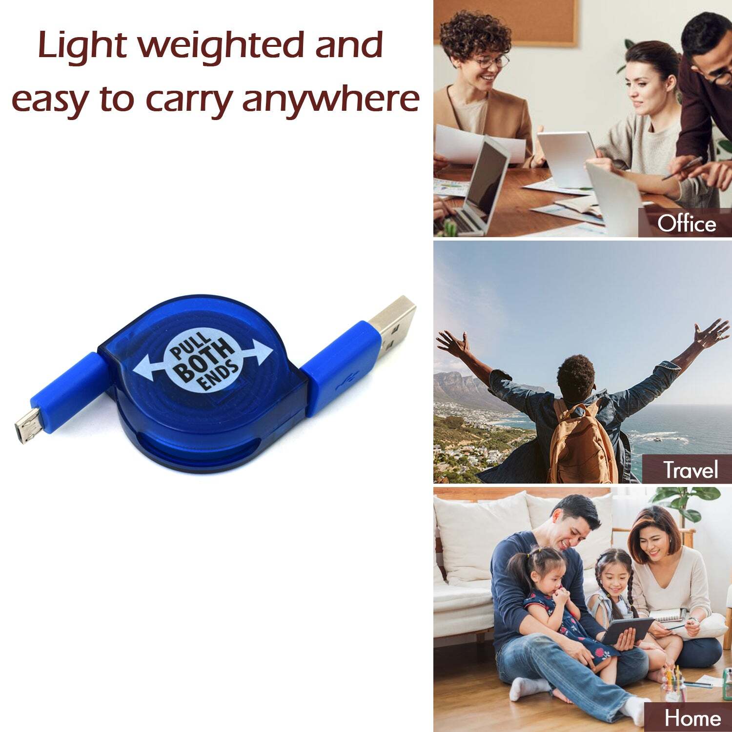 RETRACTABLE USB CHARGE WIDELY USED FOR CHARGING VARIOUS TYPES OF SMARTPHONES AND TECHNICAL DEVICES PRESENT IN ALL KIND OF PLACES ETC (7400)