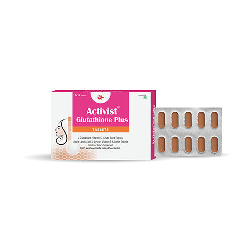 Activist Glutathione Plus Tablets 30 Strip Pack - Ingredients: L-Glutathione | Vitamin C | Grape Seed Extract | Alpha Lipoic Acid | L-Lysine | Vitamin E | Biotin