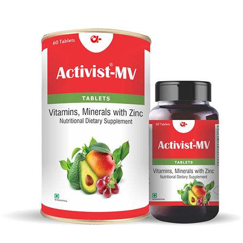 Activist Mv Multivitamins 60 Tablets - Ingredients: Biotin | Vitamin E & Vitamin C | Calcium | Magnesium | Vitamin K | Vitamin D | Calcium Carbonate | Magnesium Oxide | Phosphorus | Vitamin B1