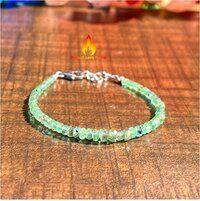 Emerald 925 Sterling Silver Bead  Bracelet