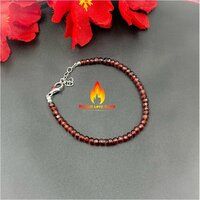 Red Garnet 925 Sterling Silver  Bead   Bracelet