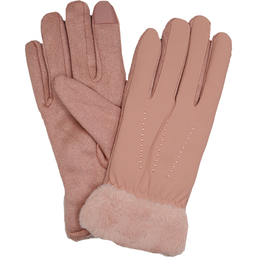 Valvet Fabric with Fur Mobile Touch Gloves