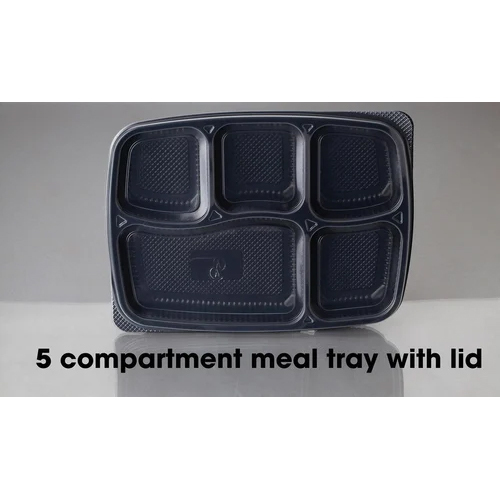 5 Compartment Meal Tray With Lid