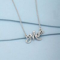 Mom Word Silver Pendant Necklace For Women