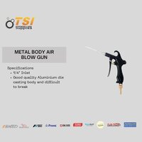 Metal Body Air Blow Gun - Metal, Chrome Plated, Adjustable Flow, 1/4 Inch Bsp, Ergonomic Handle