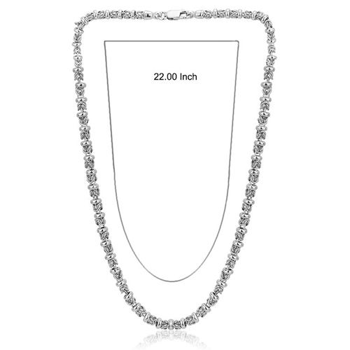 Handmade Byzantine Chain Silver Necklace