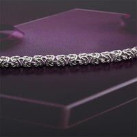 Handmade Fancy Byzantine Chain Silver Bracelet