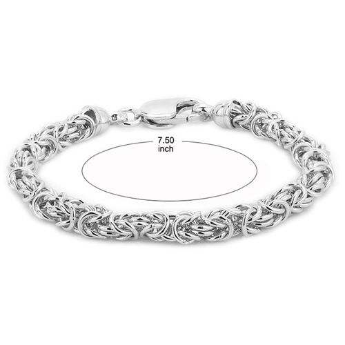 Handmade Fancy Byzantine Chain Silver Bracelet