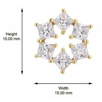 18K Gold Plated Snowflake Stud Earrings