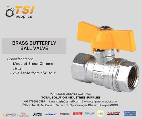 Brass Ball valve with butterfly handle