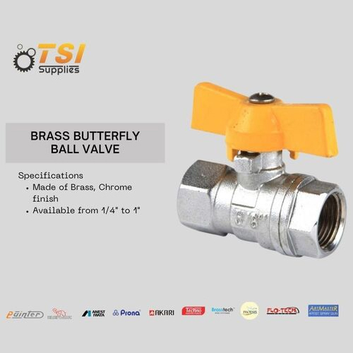 Brass Ball Valve With Butterfly Handle - Application: Plumbing
