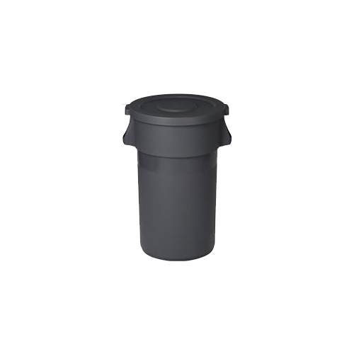 120 L Grey Plastic Round Waste Bin with Lid