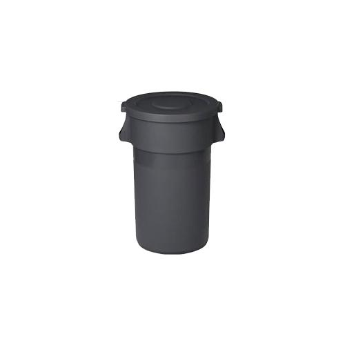 80 L Grey Plastic Round Waste Bin with Lid