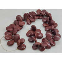 Synthetic Stone Beads 25x18x8 Mm - Synthetic Material, Flat Drop Shape, Brown Color | Unisex, Ideal For All Age Groups, Weight: 317.9 Grams