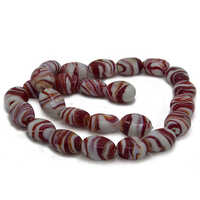Lampwork Glass Beads - Glass Material, 21x17x12 Mm Size, Thick Red Color, Oval Shape, Weight 163.9 Grams | Regular Hole Size 1.5 Mm