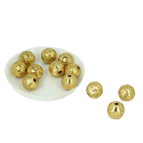 Antique Brushed Metal Brass Spacer Gold Color 12mm Beads