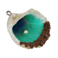 Handmade Resin Jewellery Sea Shell Pendant - Sea Shell & Resin, 5 Cm Size, Blue Color | Unisex Jewelry For All Age Groups