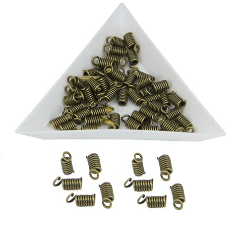Iron End Coil Cord Guards 9x3.5mm Cylinder Antique Bronze Color