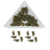 Iron End Coil Cord Guards 9x3.5mm Cylinder Antique Bronze Color Weight: 5.5 Grams (g)