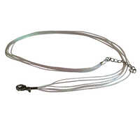 Fabric Necklace Jewellery Making Cords (pack Of 10) - 0.8mm Thickness, 17 Inches Long, White | Steel Memory Wires For Bracelets, 60mm, 0.6mm Thickness, Bangle Size 2.6 Round Silver (pack Of 25)