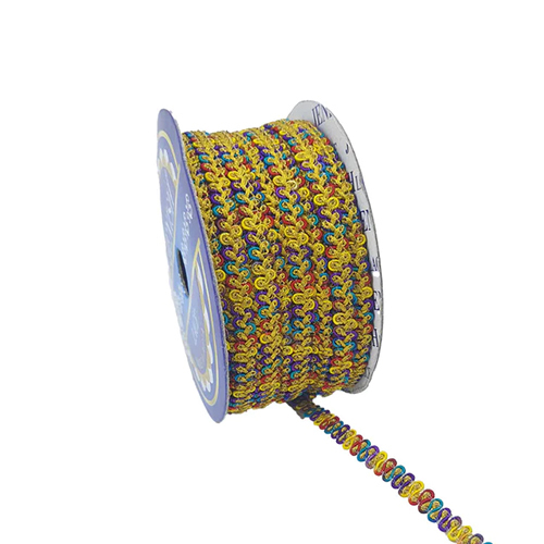 Embroidery Lace Trims (15 Meters) 7mm Polyester Zari Border Ribbon