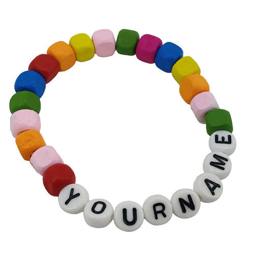 Multicolor Elastic Name Customized Bracelets