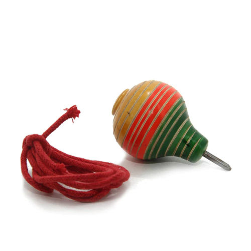 Multicolor Kids Wooden Hand Spinning Tops