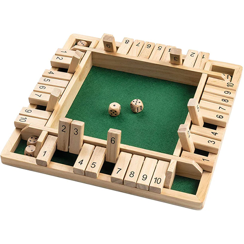 Wooden Shut The Box Family Board Games With 8 Dice