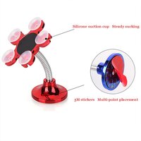 360 ROTATABLE FLOWER SHAPE CELLPHONE HOLDER CAR AND MOUNT SUCKER STAND (MULTICOLORED WITH BOX) (0637)