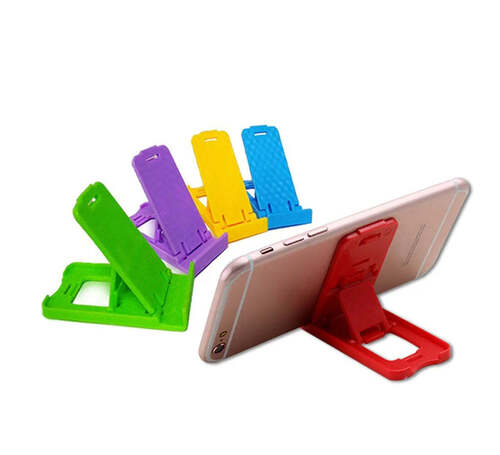 UNIVERSAL PORTABLE FOLDABLE HOLDER STAND FOR MOBILE (0787) - Plastic Body Material , Multi/Assorted Color Design