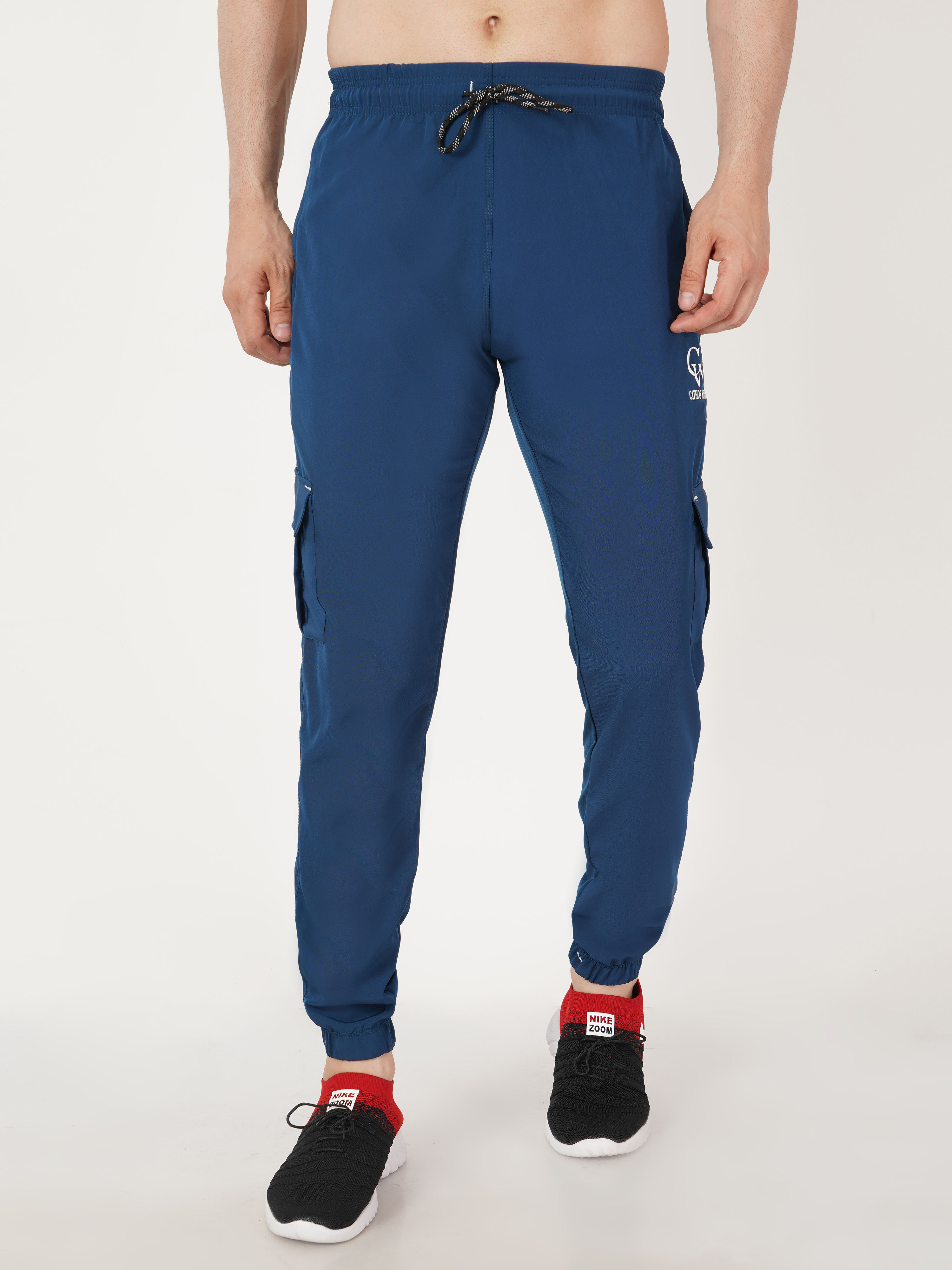 Blue Trackpants Four Pocket With Rib