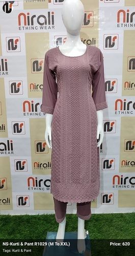 Ladies Chikan Kurti with Pant