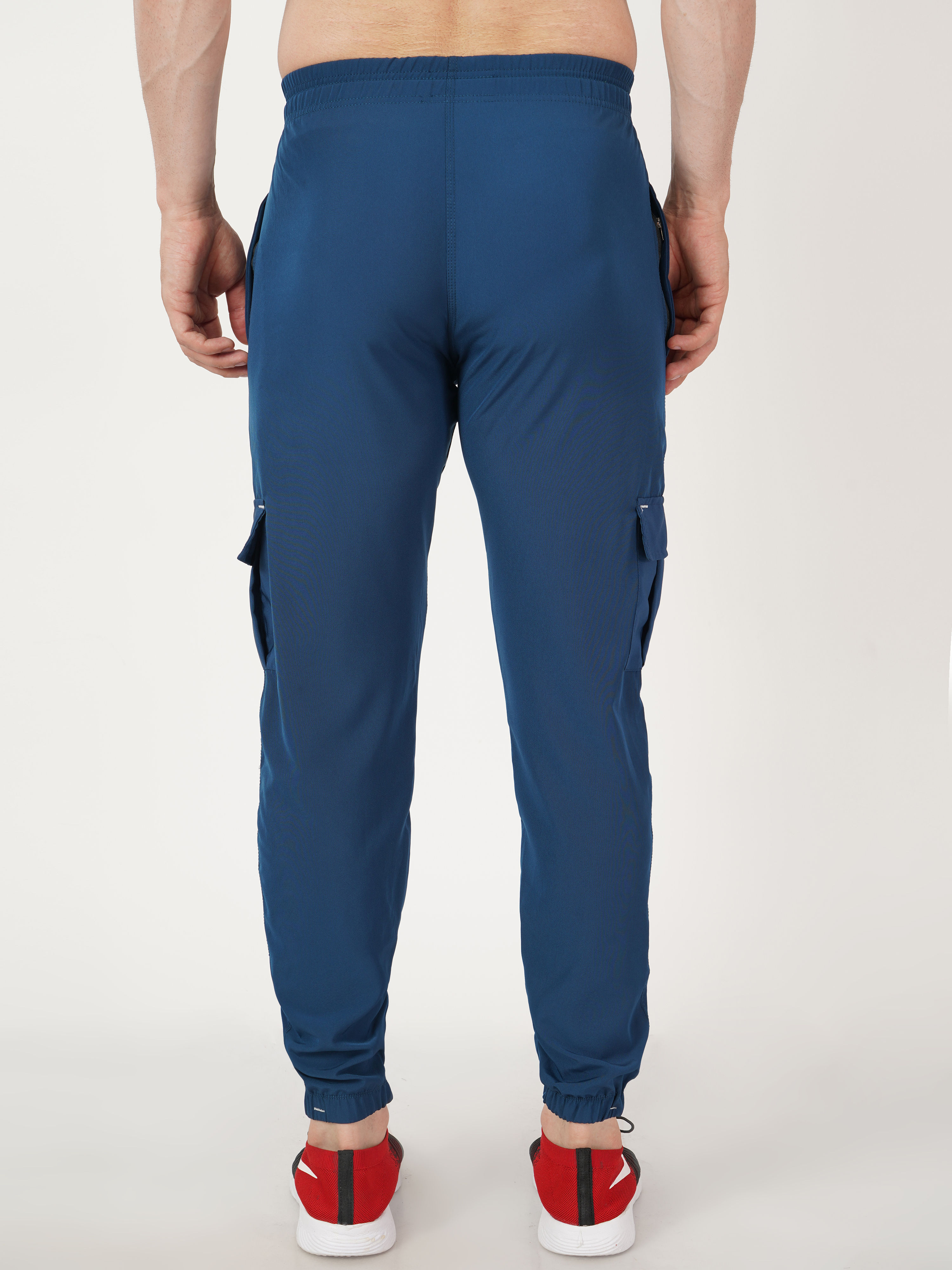 Blue Trackpants Four Pocket With Rib