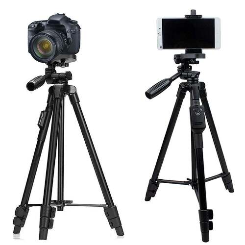 Black Aluminum Alloy Tripod 3120A Stand Holder For Mobile Phones And Camera Tripod Kit (1466)