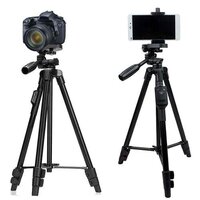 Aluminum Alloy Tripod - 3120a Stand Holder For Mobile Phones & Cameras | Black Finish, Lightweight Design, Versatile Tripod Kit
