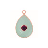 Aqua Chalcedony Gemstone Oval Gold Vermeil Double Stone Bezel Set Charm