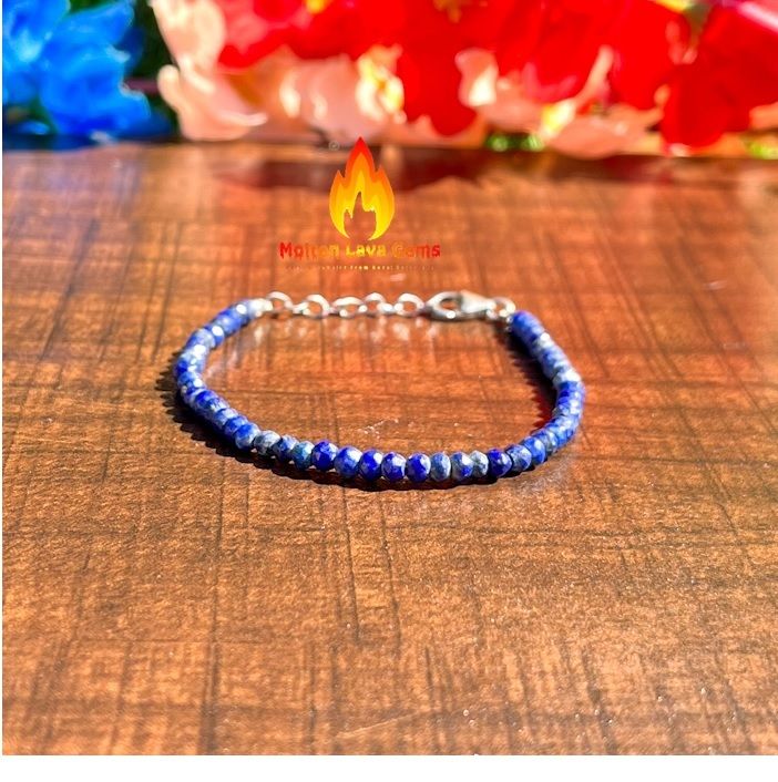 Lapis Lazuli 925 Sterling Silver Bracelet  Bead