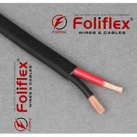 2 Core Aluminium Flat Cables - 100 Meter Length, Round Aluminium Conductor, Black Ptfe Jacket, Pvc Insulation, Industrial Applications