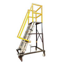 Wide Step Trolley Ladder - Material: Aluminium