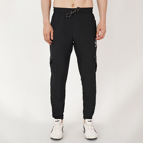 Black Trackpants Four Pocket with Rib