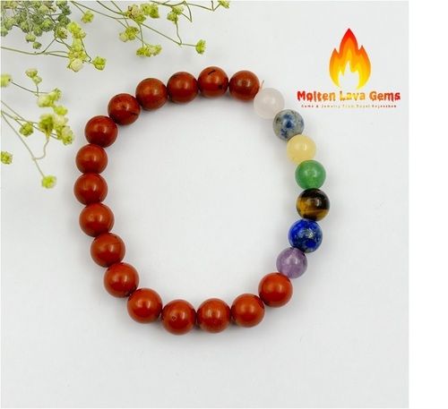 Seven Chakra Bead Stretchy  Bracelet