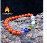 Seven Chakra Bead Stretchy  Bracelet