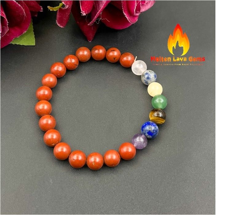 Seven Chakra Bead Stretchy  Bracelet