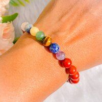 Seven Chakra Bead Stretchy  Bracelet